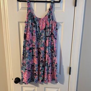 Lilly Pulitzer Loro Dress High Tide Navy in Turtle Amazement